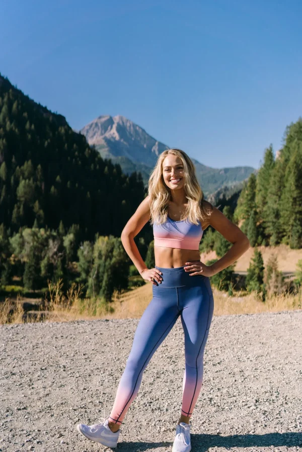 Leggings>Maven Thread Inspire Leggings - Peach/Blue Ombre