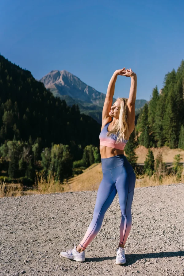 Leggings>Maven Thread Inspire Leggings - Peach/Blue Ombre