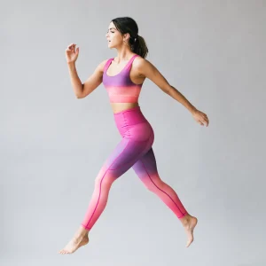Leggings>Maven Thread Inspire Leggings - Peach/Purple Ombre