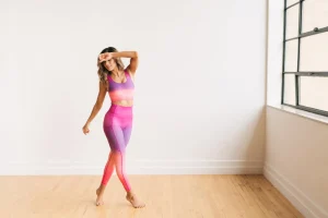 Leggings>Maven Thread Inspire Leggings - Peach/Purple Ombre