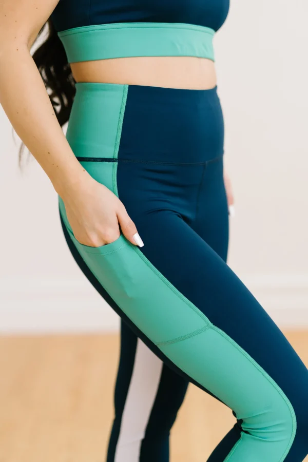 Leggings>Maven Thread Inspire Leggings - Teal Colorblock