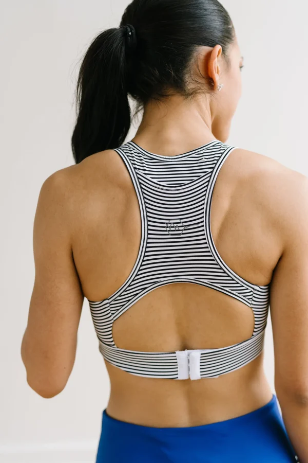 Sports Bras>Maven Thread Maternity Sports Bra - Bu0026W Stripe