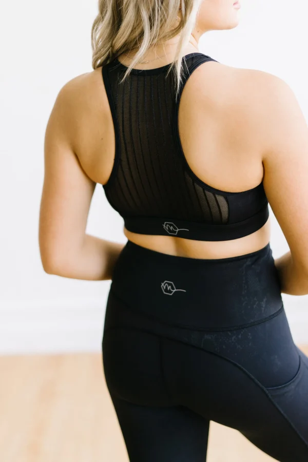 Sports Bras>Maven Thread Mesh Sports Bra - Black Snakeskin