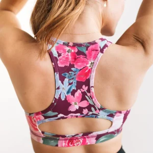 Sports Bras>Maven Thread Power Sports Bra - Maroon Floral