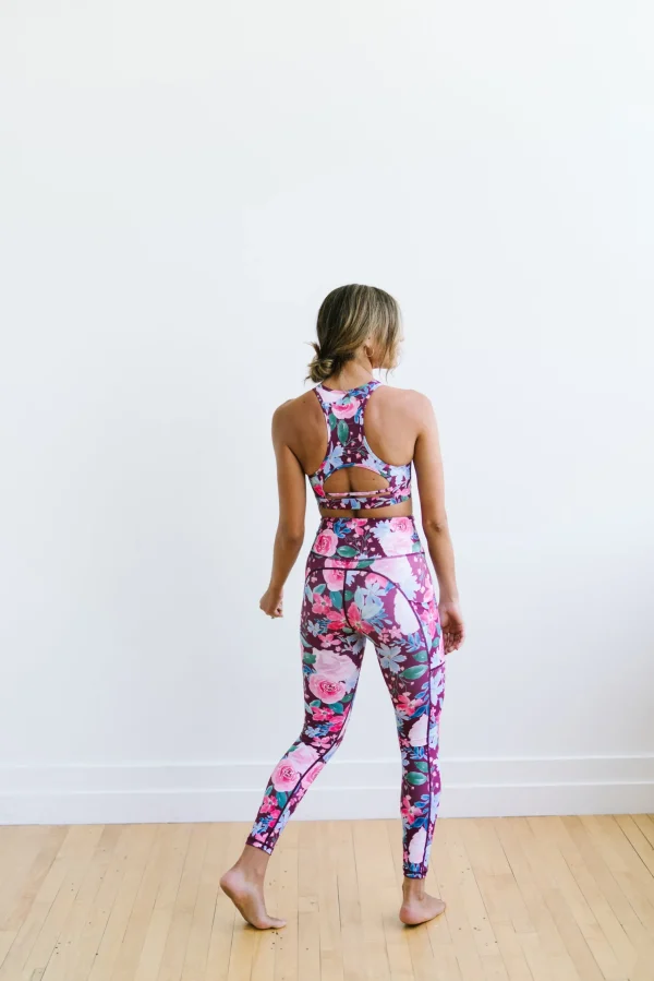 Sports Bras>Maven Thread Power Sports Bra - Maroon Floral