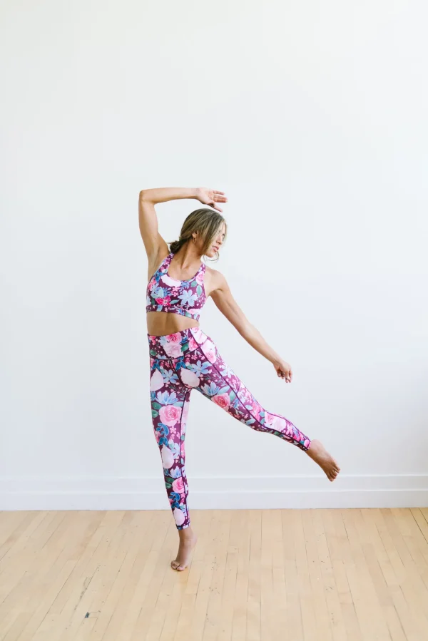 Sports Bras>Maven Thread Power Sports Bra - Maroon Floral
