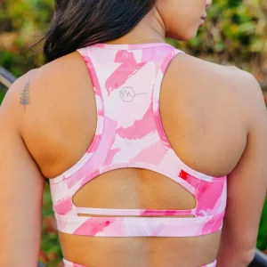 Sports Bras>Maven Thread Power Sports Bra - Pink Brushstroke