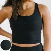 Sports Bras | Tanks>Maven Thread Ribbed Crop Tank Sports Bra - Black