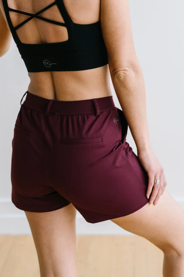 Trousers | Shorts>Maven Thread Work Hard Play Hard Trouser Shorts - Maroon