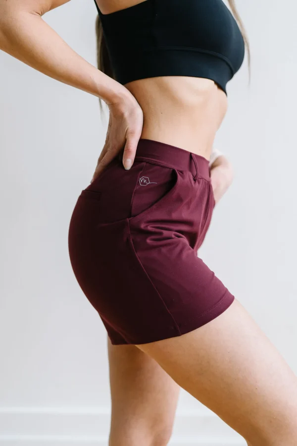 Trousers | Shorts>Maven Thread Work Hard Play Hard Trouser Shorts - Maroon