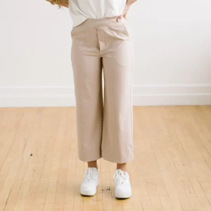Trousers | Sweats + Pjs + Lounge>Maven Thread Work Hard Play Hard Wide Leg Trouser - Light Khaki
