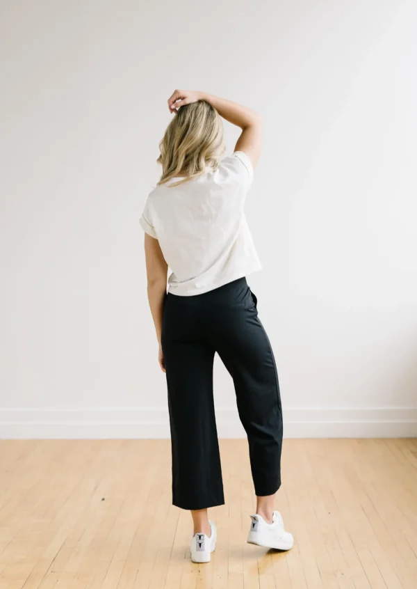 Trousers | Sweats + Pjs + Lounge>Maven Thread Work Hard Play Hard Wide Leg Trouser - Black