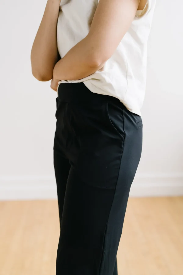 Trousers | Sweats + Pjs + Lounge>Maven Thread Work Hard Play Hard Wide Leg Trouser - Black